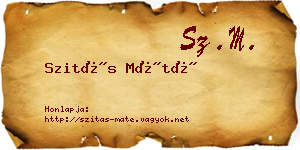 Szitás Máté névjegykártya